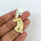 10k Gold Cuban Curb 3mm Chain Necklace Praying Hands Charm Pendant 18"-28" Set