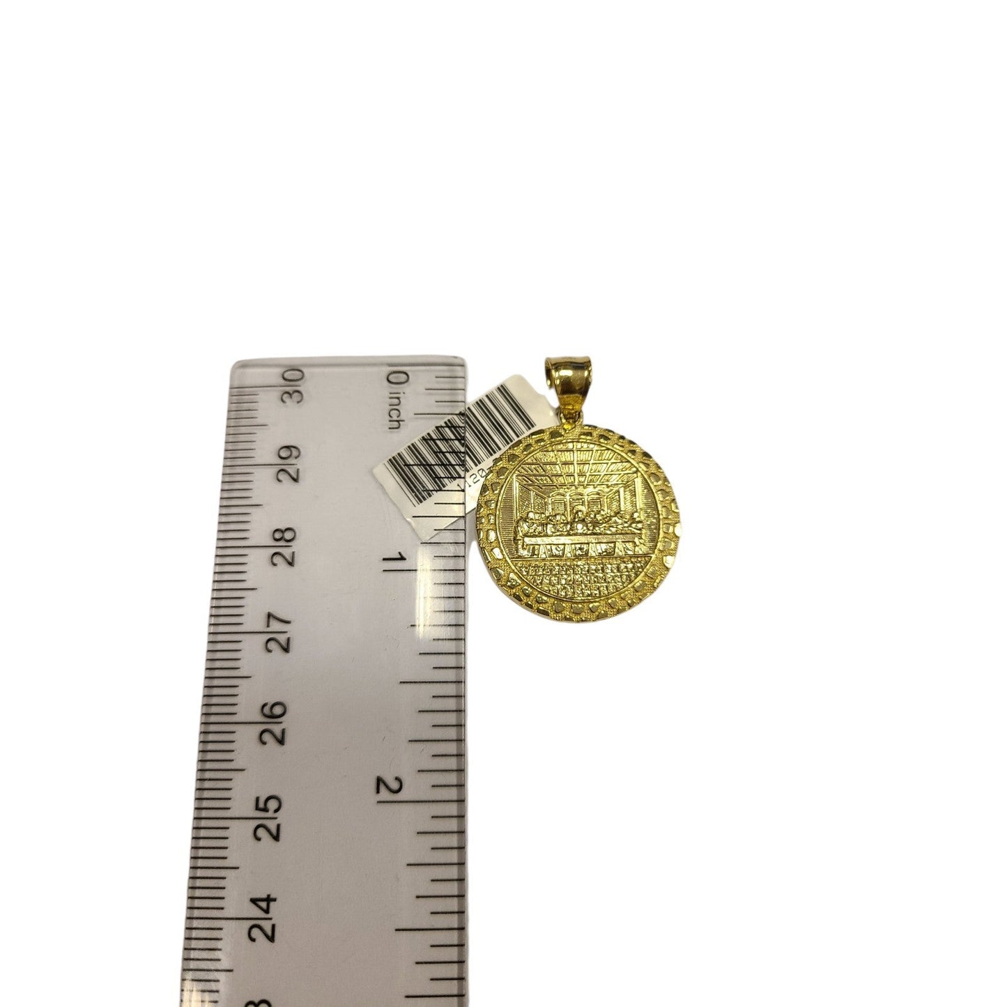 10k Gold Milano Chain Nugget Last Supper Pendant Charm 18"-28" 3mm SET Necklace