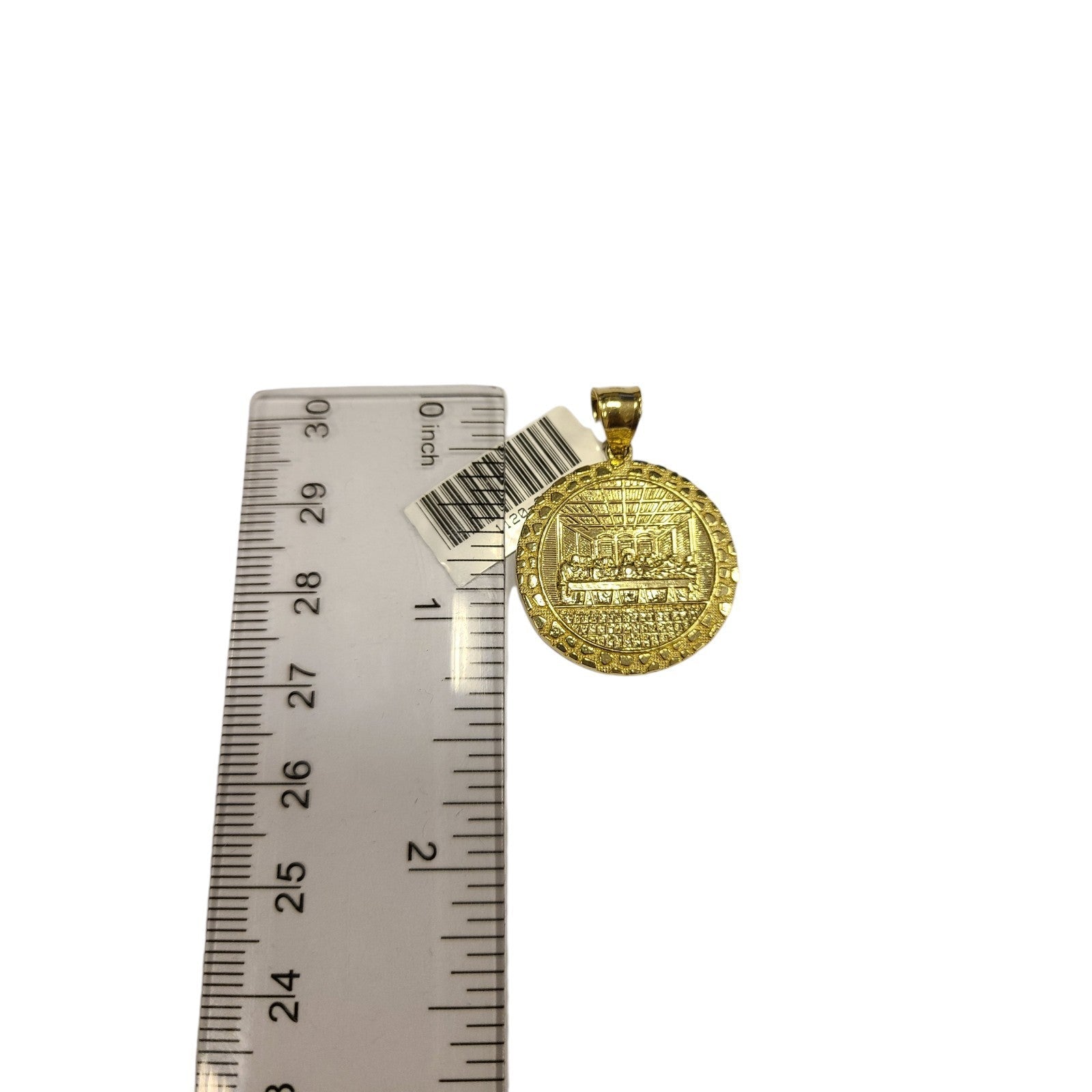 10k Gold Milano Chain Nugget Last Supper Pendant Charm 18"-28" 3mm SET Necklace