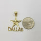 10K Yellow Gold Dallas Star Charm Diamond Cut Pendant Cowboy Men Women Real