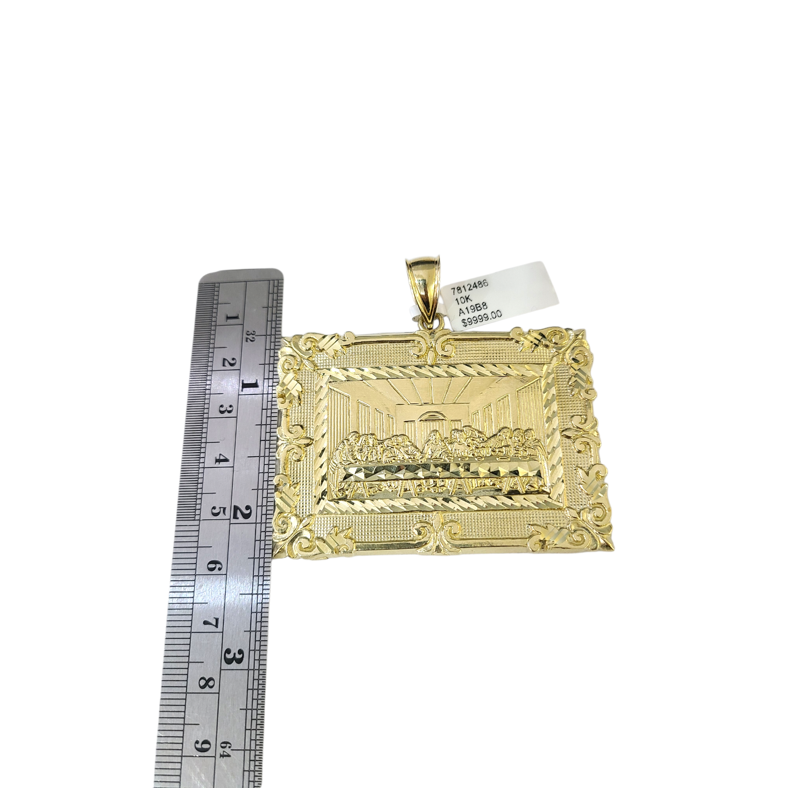 Real 10k Yellow Gold Charm Pendant Last Supper 10KT
