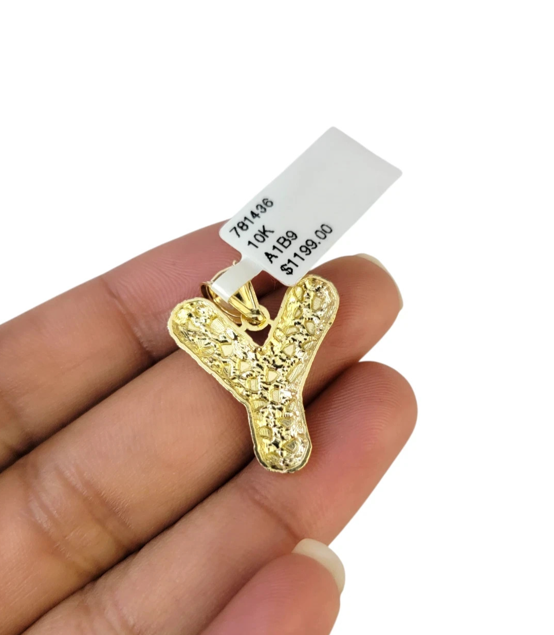 10k Gold Franco Chain Necklace SET 2.5mm 16"-26" Y Nugget Initial Charm Pendant