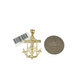 Real 10k Gold Franco Chain Anchor Charm Pendant Necklace SET 2.5mm 18"-26"
