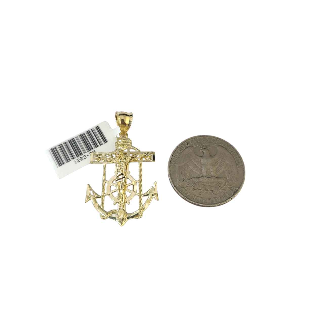 Real 10k Gold Franco Chain Anchor Charm Pendant Necklace SET 2.5mm 18"-26"