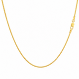 Real 18K Yellow Gold Franco Link Chain Choker Necklace 1mm 20 Inch Women