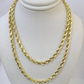 10k Yellow Gold Rope Chain 5mm Necklace Bracelet Set Real Men Women