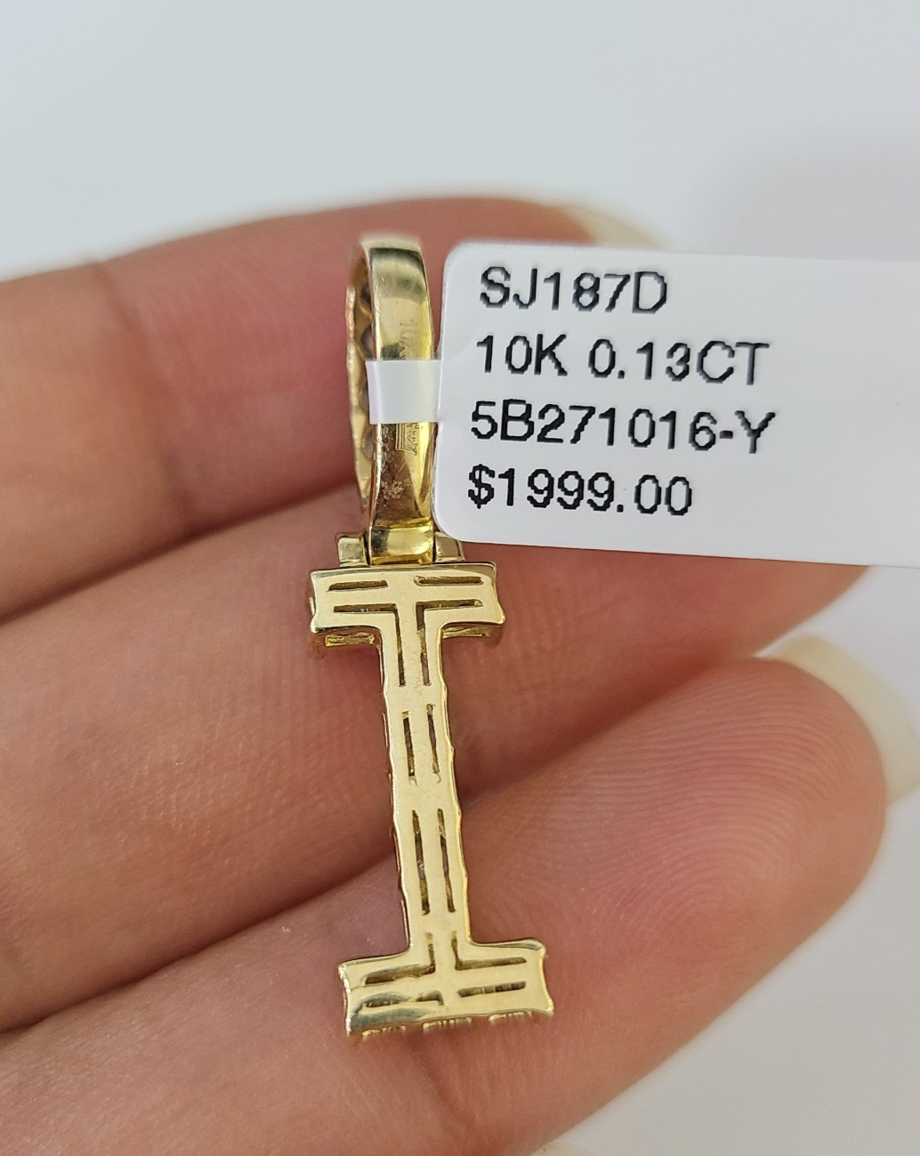 10k Gold Chain Necklace I Diamond Initial Pendant Set Cuban Curb 3mm 20"-30"