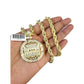 Real 10k Rope Chain Necklace Pendant Last Supper 7mm 20"-30" Set Gold Men