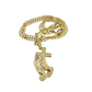 10k Gold Cuban Curb 3mm Chain Necklace Praying Hands Charm Pendant 18"-28" Set