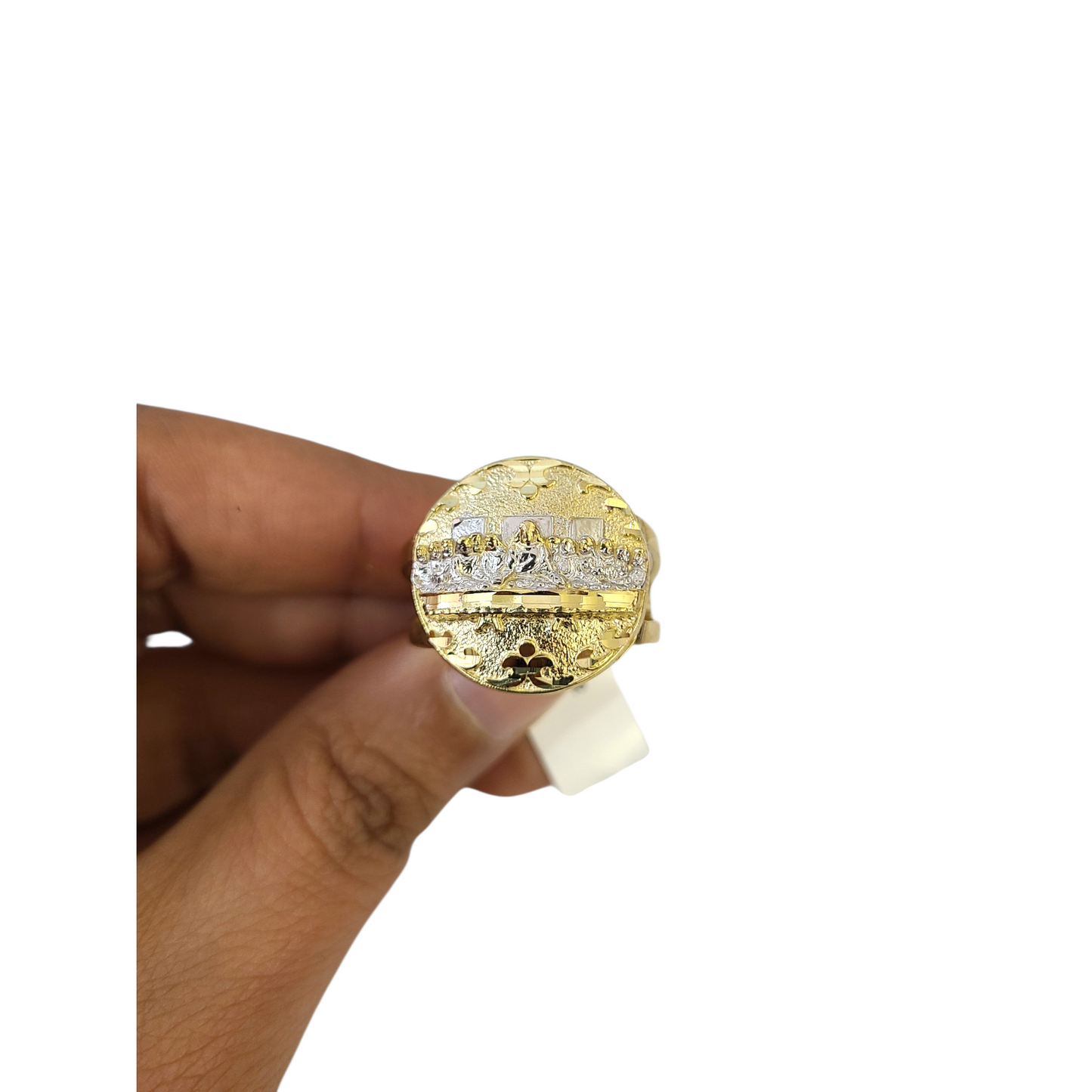 Real 10k Last Supper Ring Yellow Gold Men 10Kt Genuine