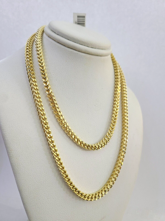 Real 10k Gold Franco Chain 4mm Necklace 26" Inch 10kt Strong Men Women