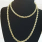SOLID 10k Yellow Gold Rope Chain 22" Diamond Cut 4mm REAL 10K Necklace Men Women