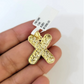 Real Gold 10k Chain X Initial Charm Miami Cuban Link 2.5mm Necklace Pendant SET