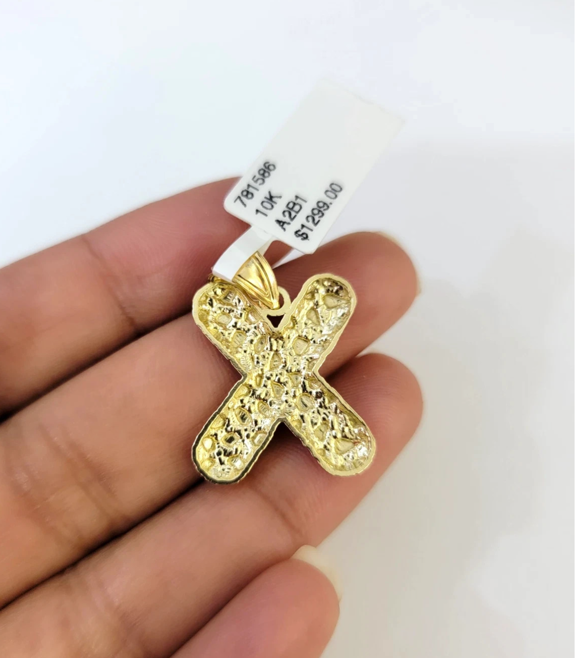 Real Gold 10k Chain X Initial Charm Miami Cuban Link 2.5mm Necklace Pendant SET