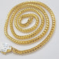 Real 10k Gold Necklace Franco Chain 4mm 22Inch Diamond Cut 10k Yellow Gold SOLID