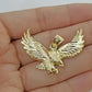 10k Yellow Gold Flying Eagle Diamond Cut Charm Pendant For Men Women Real