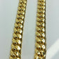 Real 14K Yellow Gold  Miami Cuban Chain 22"  7mm Men BOX LOCK