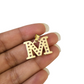 10k 2.5mm Rope Chain M Initial Alphabet Pendant 16"-28" Gold Set Charm Necklace