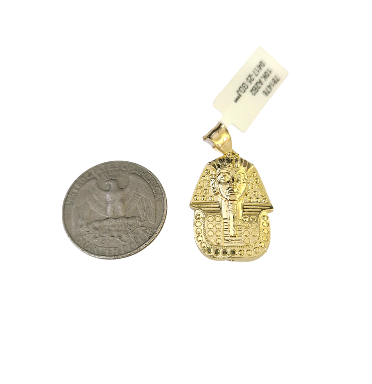 Real 10k Gold Franco Necklace Chain Pharaoh Head Charm 2.5mm 18"-26" Pendant SET