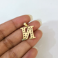 10k 2.5mm Rope Chain N Initial Alphabet Pendant 16"-28" Gold Set Charm Necklace