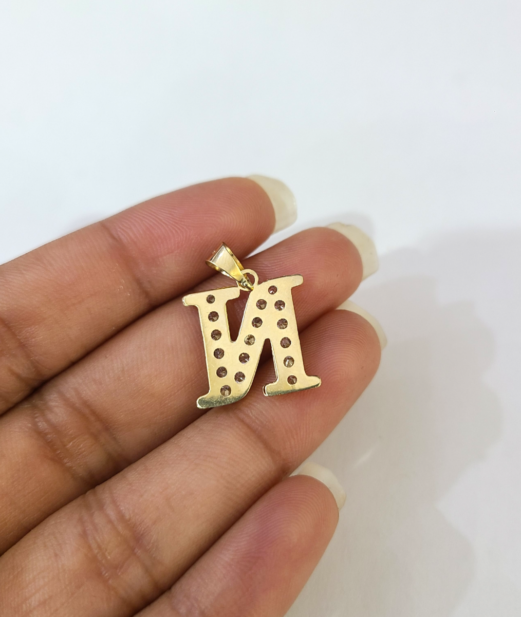 10k 2.5mm Rope Chain N Initial Alphabet Pendant 16"-28" Gold Set Charm Necklace