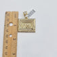 Real 10k Gold Pendant Charm Last Supper Square Jesus 10kt Yellow Gold With Stone