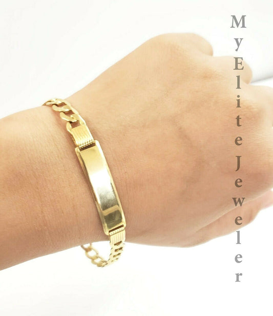 Men's 10K Gold Cuban Link Bracelet ID 8mm 9" Lobster Lock REAL 10KT