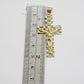 Real 10k Gold Cross pendant Franco chain SET 3mm Necklace & Jesus Charm Men's