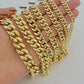 Real 10k Yellow Gold Bracelet 6mm-13mm Miami Cuban Link 9" Inch Mens 10kt ,Chain