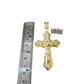 10k Yellow Gold Cuban Curb Chain SET Christ Cross Pendant Charm 8mm Necklace Men