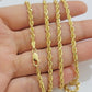 Real 18kt Yellow Gold Rope chain necklace 3mm 18-26 Inches Men women SOLID 18k