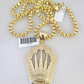 Real 10k Gold Byzantine Necklace Crown Charm SET Chain 20"-30" 4mm