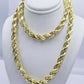 Real Gold 10k Rope Necklace Men' Chain 8mm 18"-30" Inch Yellow Gold Diamond Cuts