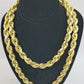 REAL10k Yellow Gold Rope Chain 10mm 22" Men's thick necklace 10kt diamond cuts