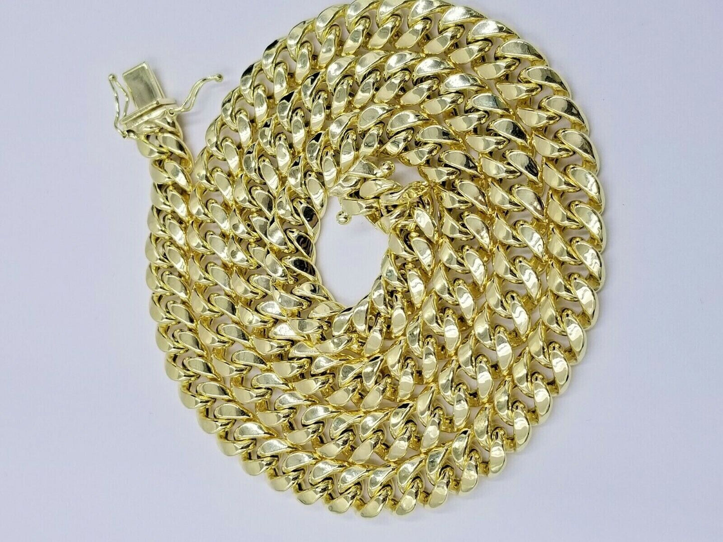 Mens 10k Yellow Gold Chain Neckalce Miami cuban Link 8mm 18" - 30 Inch REAL 10KT