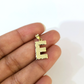 10K Yellow Gold E Initial Charm Pendant Alphabet Real 10kt Men Women