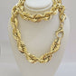 REAL 10k Gold Rope Chain Necklace 17mm Thick 30" Diamond Cut 10kt Adjusted
