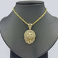 10k Yellow Gold Roaring Lion Head Charm Pendent With 3mm Rope Chain 20 22 24