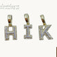10k Real Yellow Gold Diamond Alphabet A-Z Initial Charm Pendent Men Women