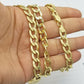 10K Yellow Gold Cuban Curb Link chain 10mm Necklace 18"-26" Men Women