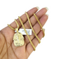 Real 10k Gold Franco Necklace Chain Pharaoh Head Charm 2.5mm 18"-26" Pendant SET