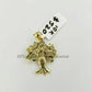 10K $100 Tree Charm Gold Pendant Miami Cuban Chain in18 20 22 24 26 28 Inch Real