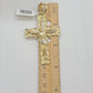 Real 14kt Gold Cross Charm Pendant Jesus Crucifix 3" Yellow Gold For Men's Chain