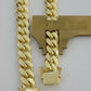 Real 10k Yellow Gold Cuban Link Solid Necklace 11mm 22" 10KT Real Gold Sale