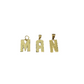 10K Real Yellow Gold Initial Letter Charm Pendant A–Z Alphabet Men Women