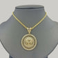10k Yellow Gold "M" Head Charm Pendent Rope Chain 2.5mm 20 22 24 Men's Womens