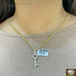 10k Gold Key Charm Pendant with Miami Cuban Chain in 20 22 24 26 inch,Real Gold