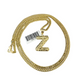 Real Gold 10k Miami Cuban Link Necklace 2.5mm Chain Z Initial Charm Pendant SET