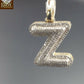 10k Yellow Gold Diamond Bubble Letter A-Z Initial Charm Pendent Real Diamond