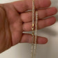 Solid 14k Diamond Cut Two Tone Gold Curb Cuban Link Chain 22" 4mm Necklace